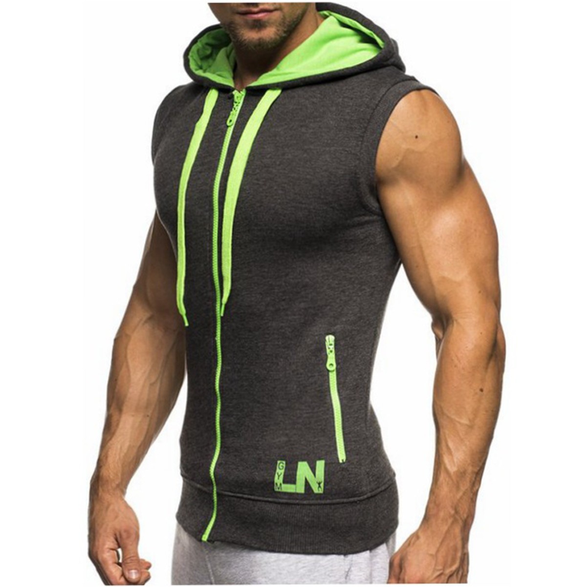 Gym Training Zip Sleeveless Hoodie