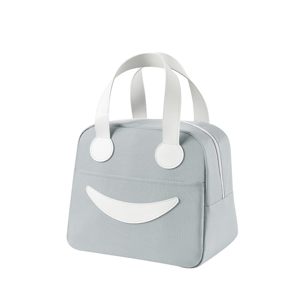 Smiley Face Oxford Cloth Insulated Tote Bag