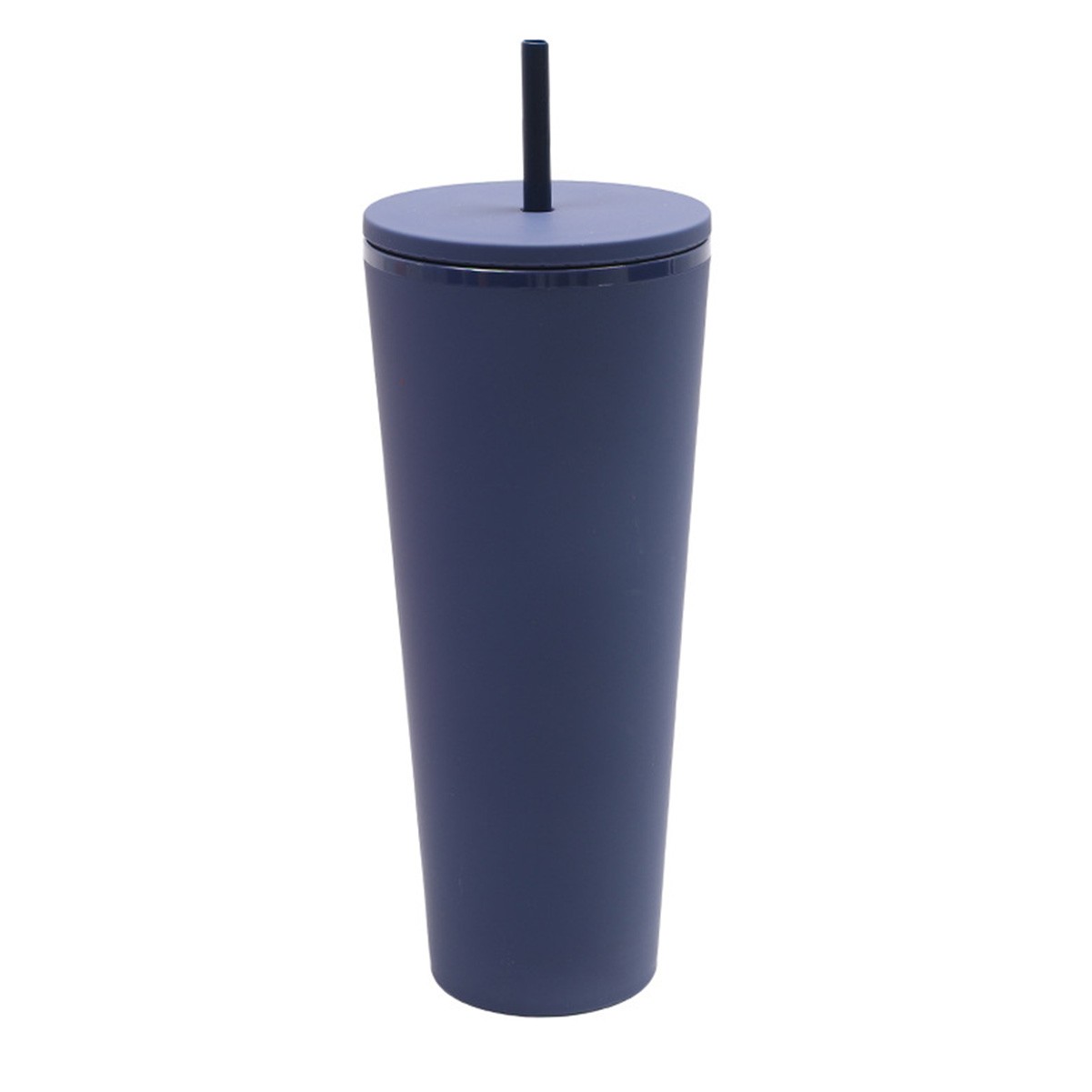 24 Oz Double Layer Insulated Tumbler with Flush Lids and Sturdier Straws