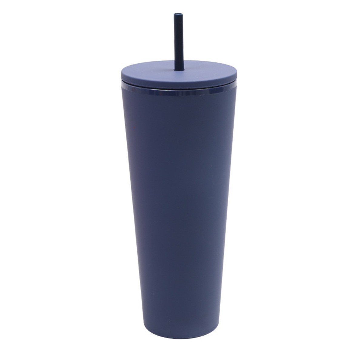 24 Oz Double Layer Insulated Tumbler with Flush Lids and Sturdier Straws
