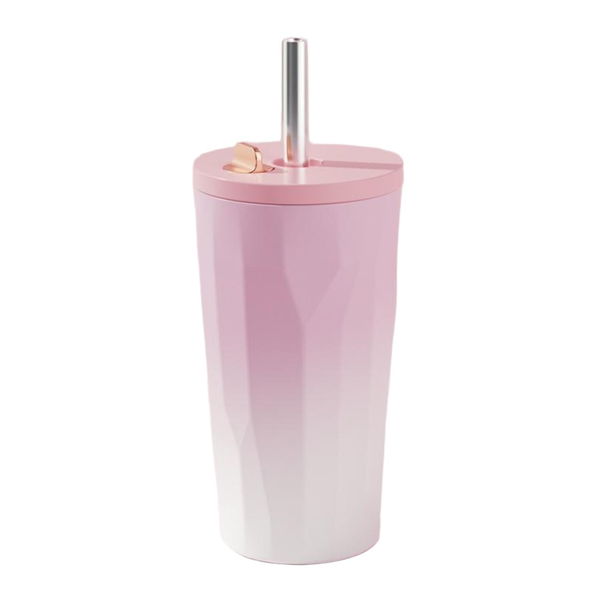 16.9 oz Elegant Stainless Steel Insulated Tumbler with Pop-up Lid and Straw