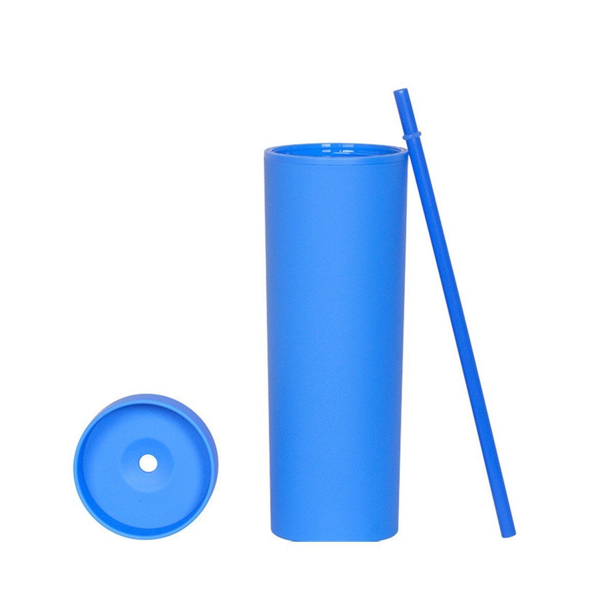 16 oz Matte Double Wall Tumbler with Straw