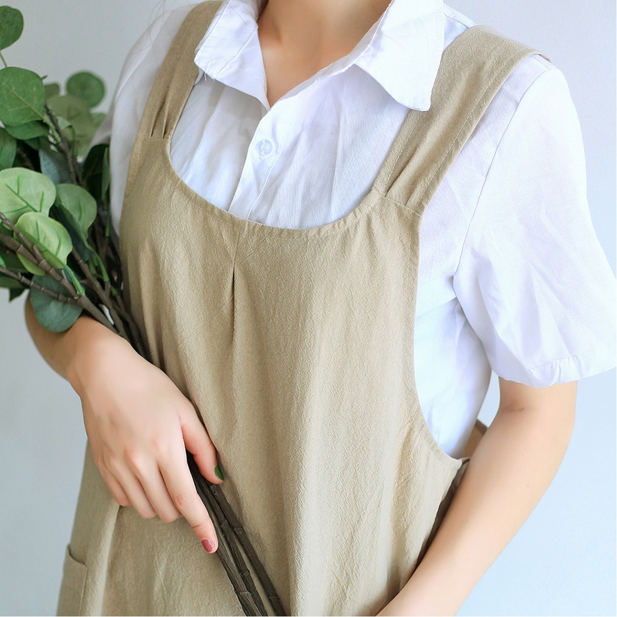 Organic Cotton Linen Cross-Back Apron