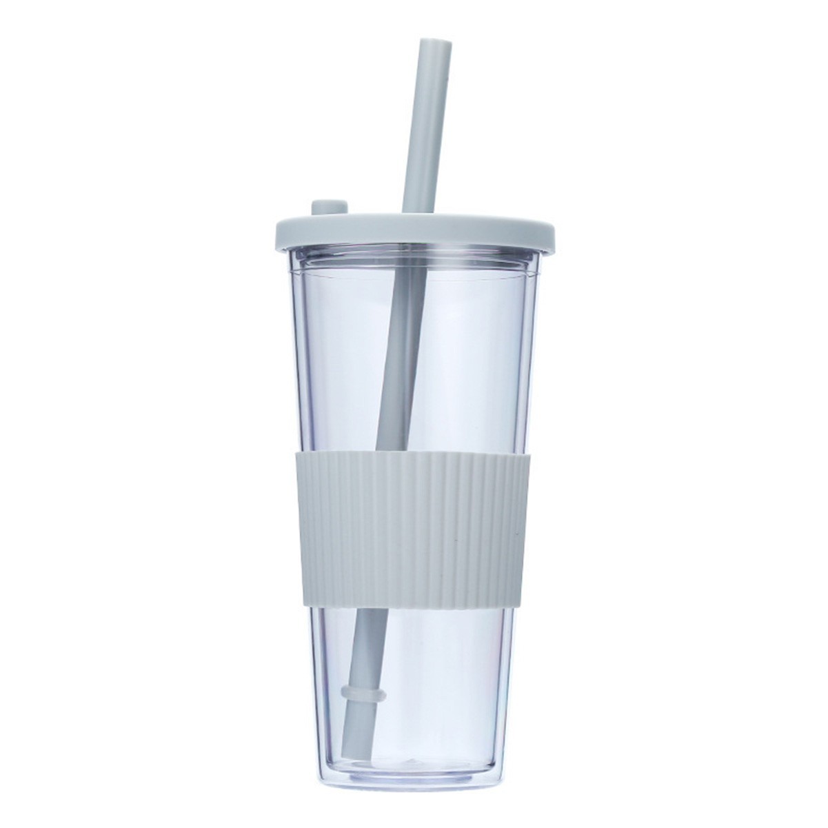 24oz Double Wall Insulated Plastic Tumbler with Silicone Sleeve and Straw