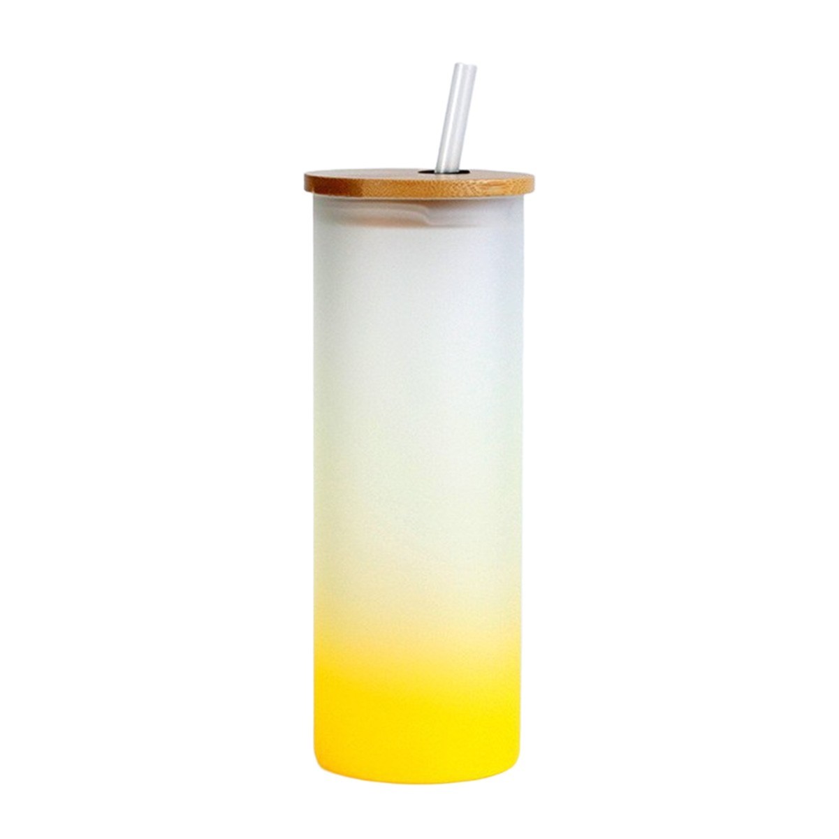 25oz Skinny Glass Tumbler with Bamboo Lid & Straw