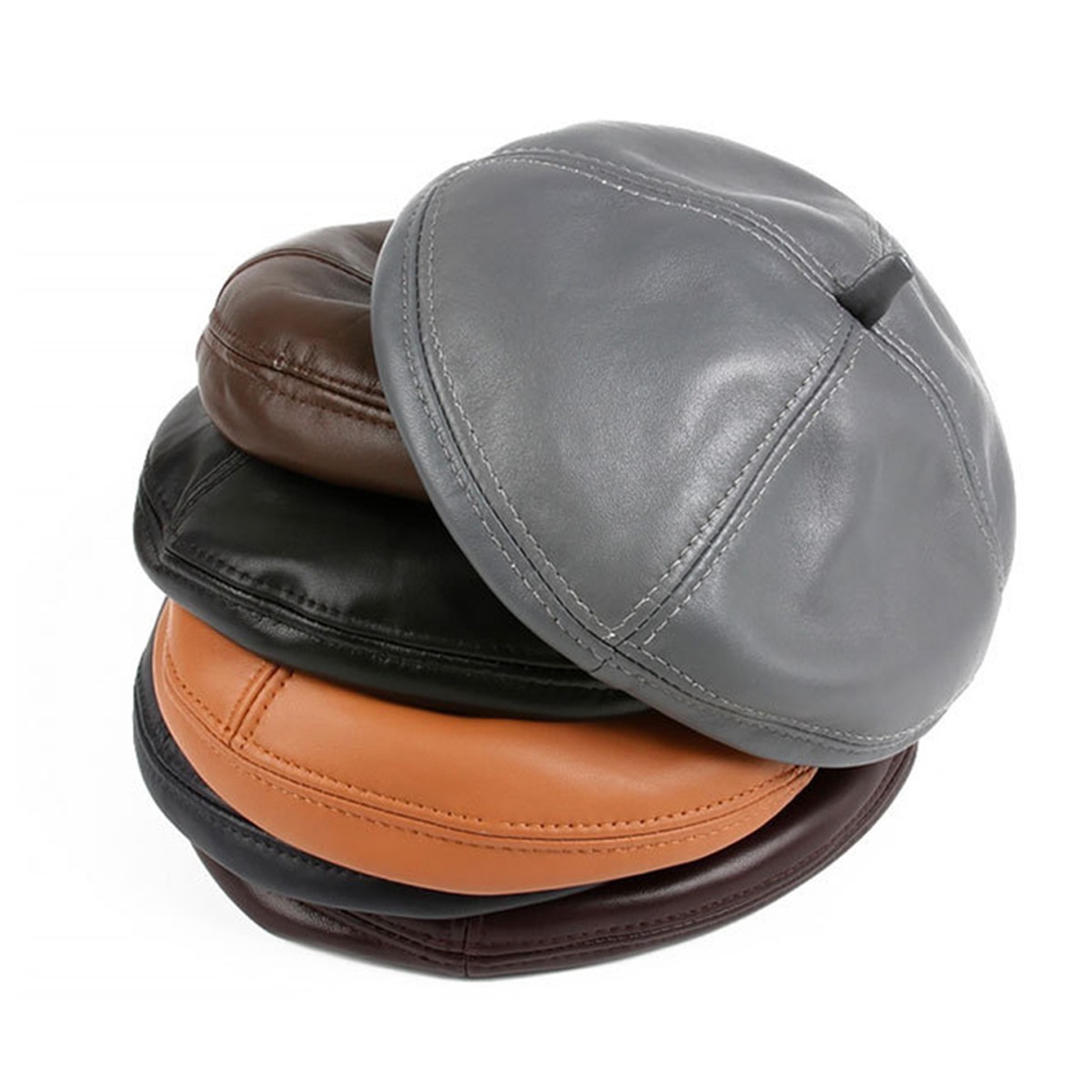Leather Beret Hat