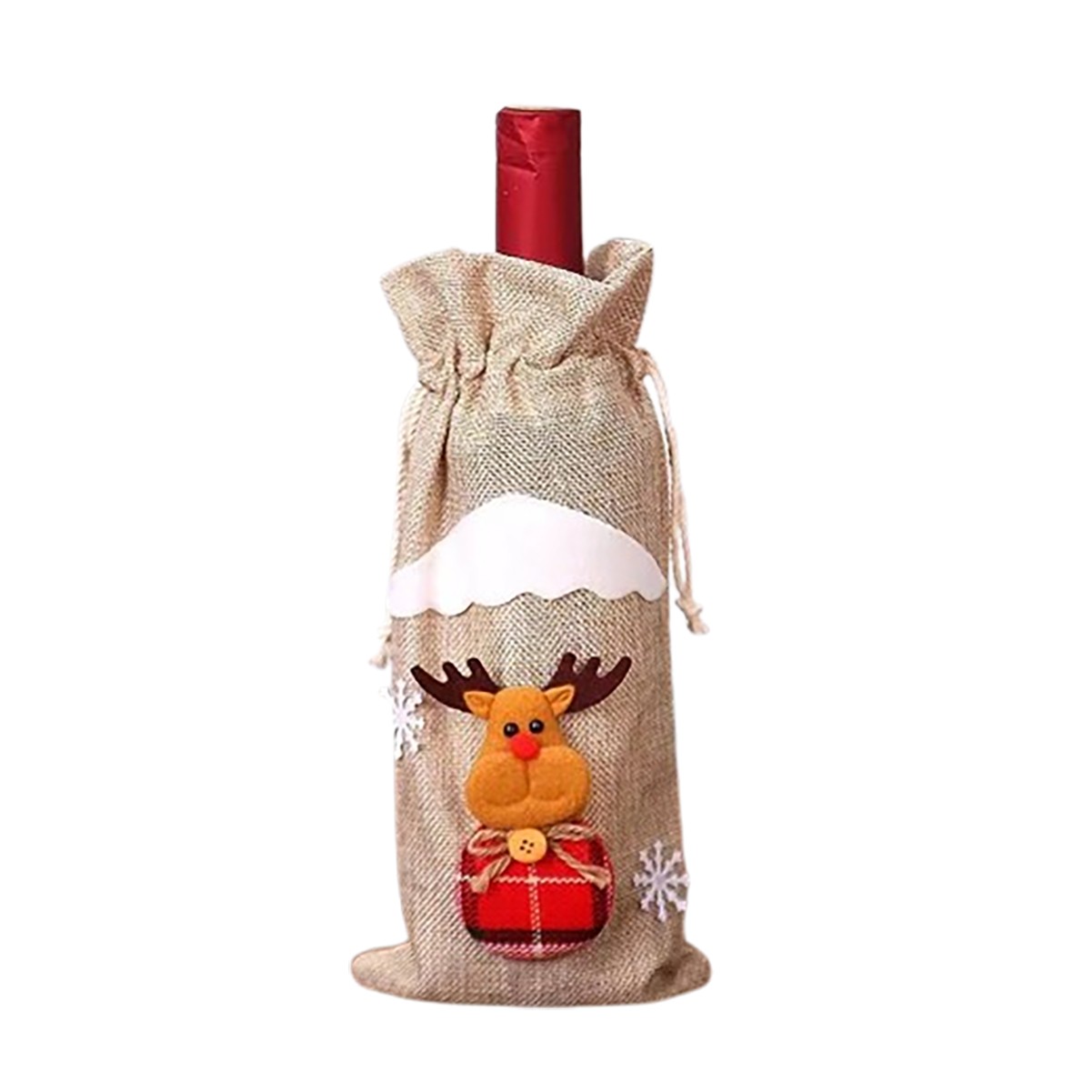 Festive Wine Drawstring Bag