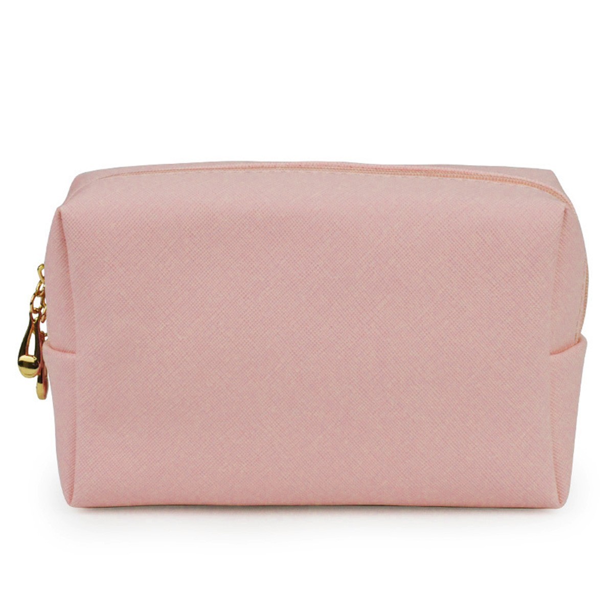 PU Vegan Leather Water-Resistant Makeup Bag with Interior Pockets