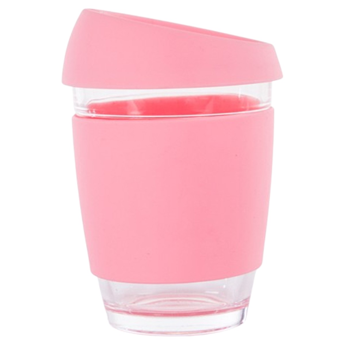 12oz Borosilicate Glass Tumbler with Silicone Sleeve and Sip-Top Lid