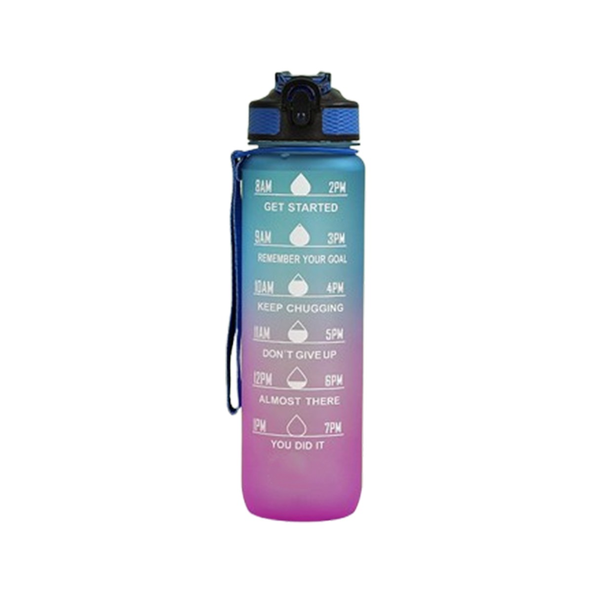32oz Co-Polyester Water Bottle with Time Marker and Leakproof Lid