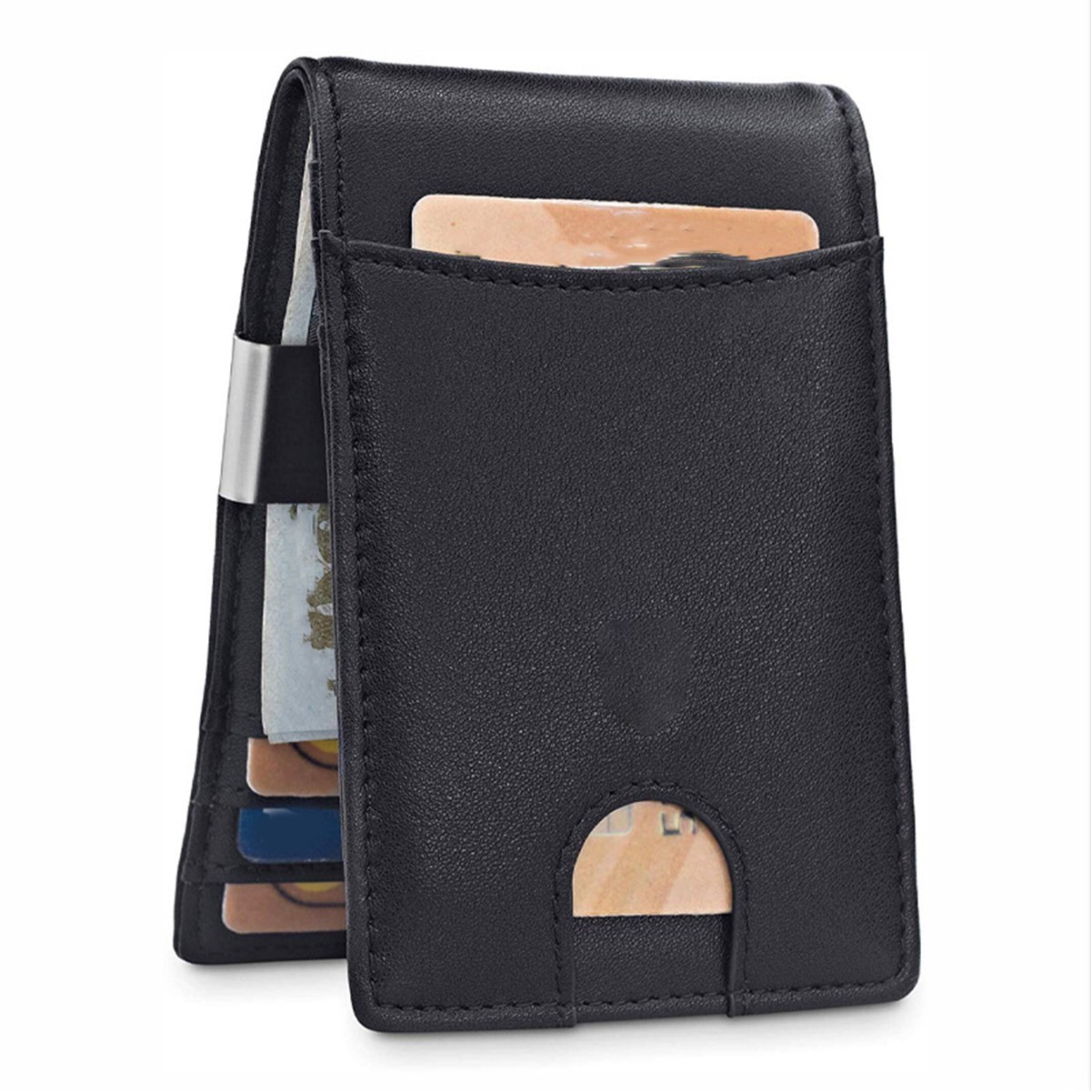 RFID Blocking Slim Leather Card Wallet