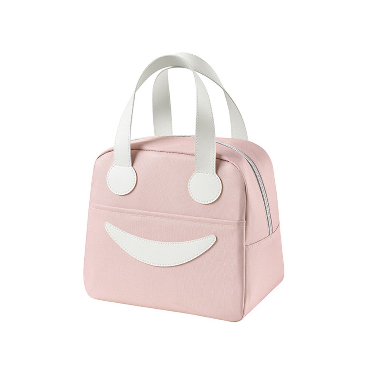 Smiley Face Oxford Cloth Insulated Tote Bag
