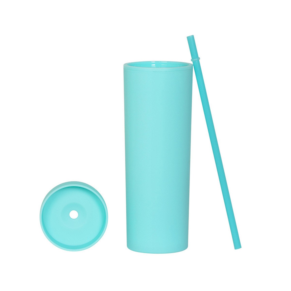 16 oz Matte Double Wall Tumbler with Straw