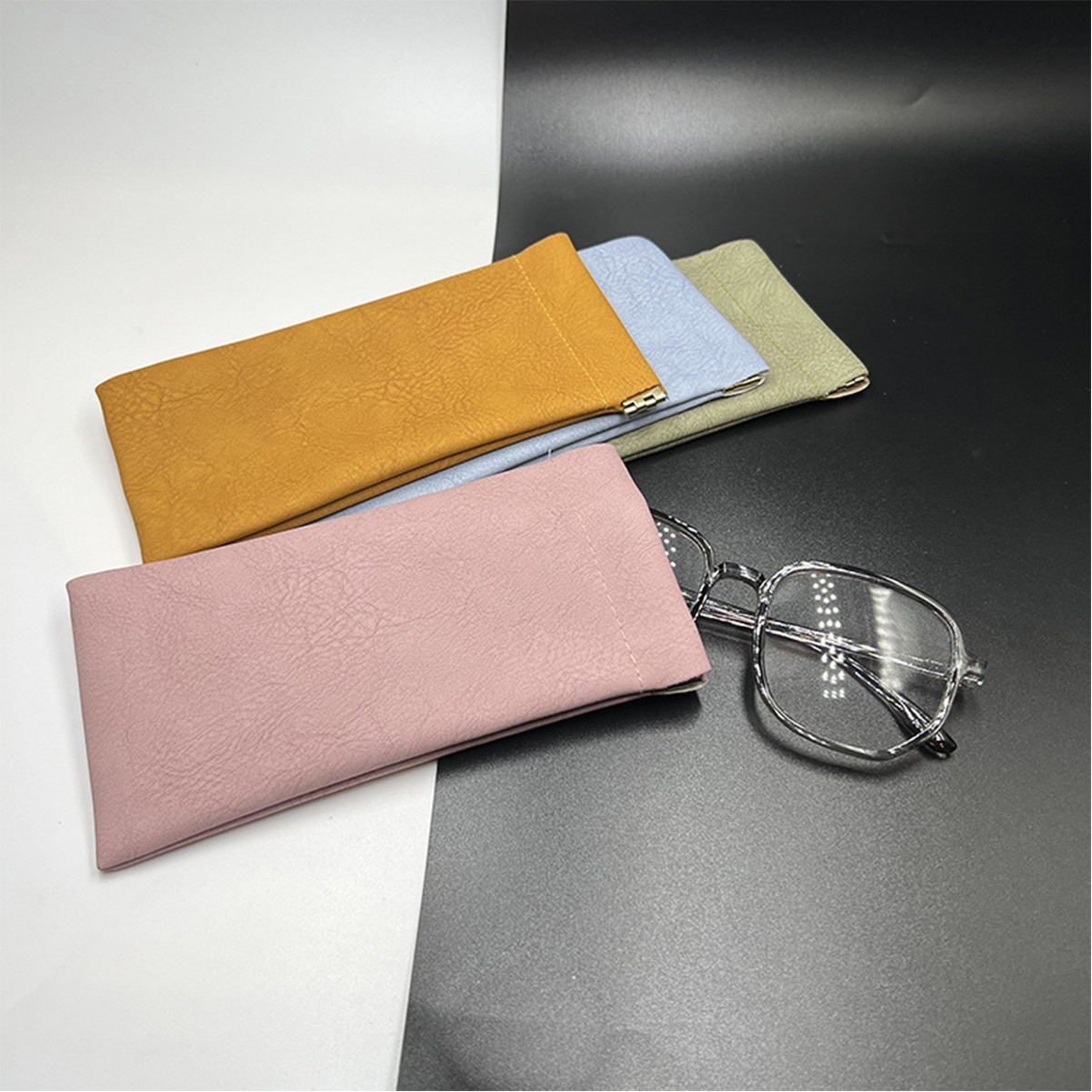 Slim PU Leather Eyewear Pouch