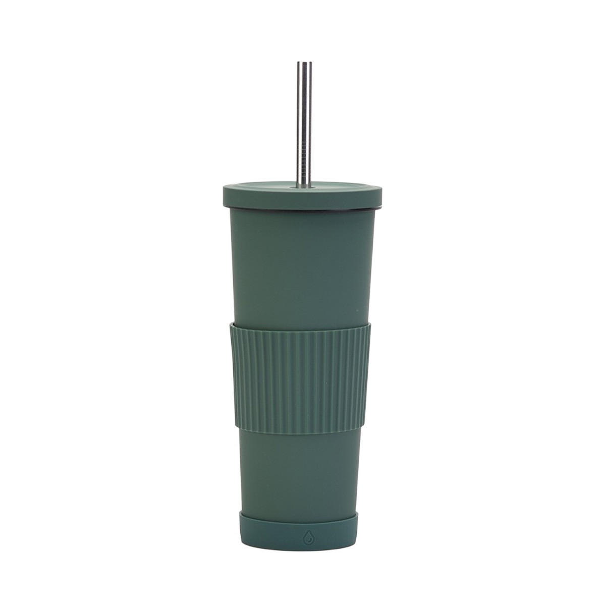 24OZ Insulated Stainless Steel Tumbler with Non-Slip Sleeve & Straw