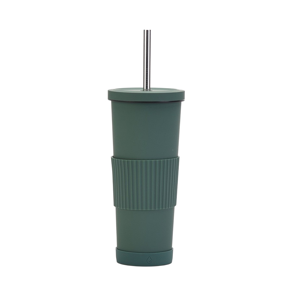 24OZ Insulated Stainless Steel Tumbler with Non-Slip Sleeve & Straw