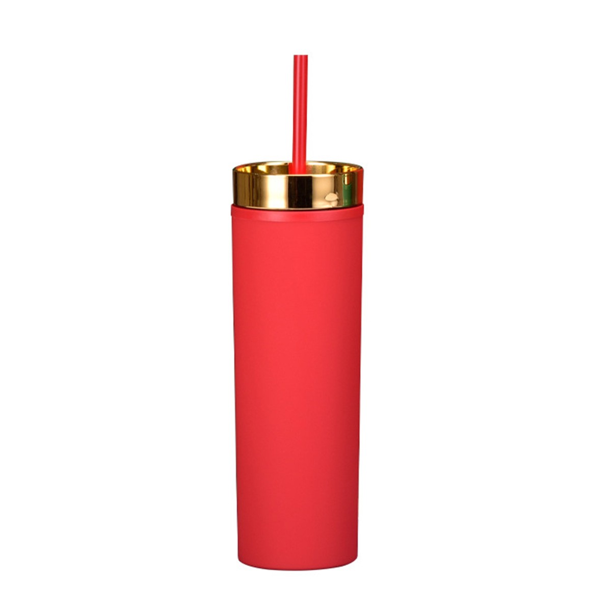 16OZ Slim Insulated Tumbler with Lid and Straw