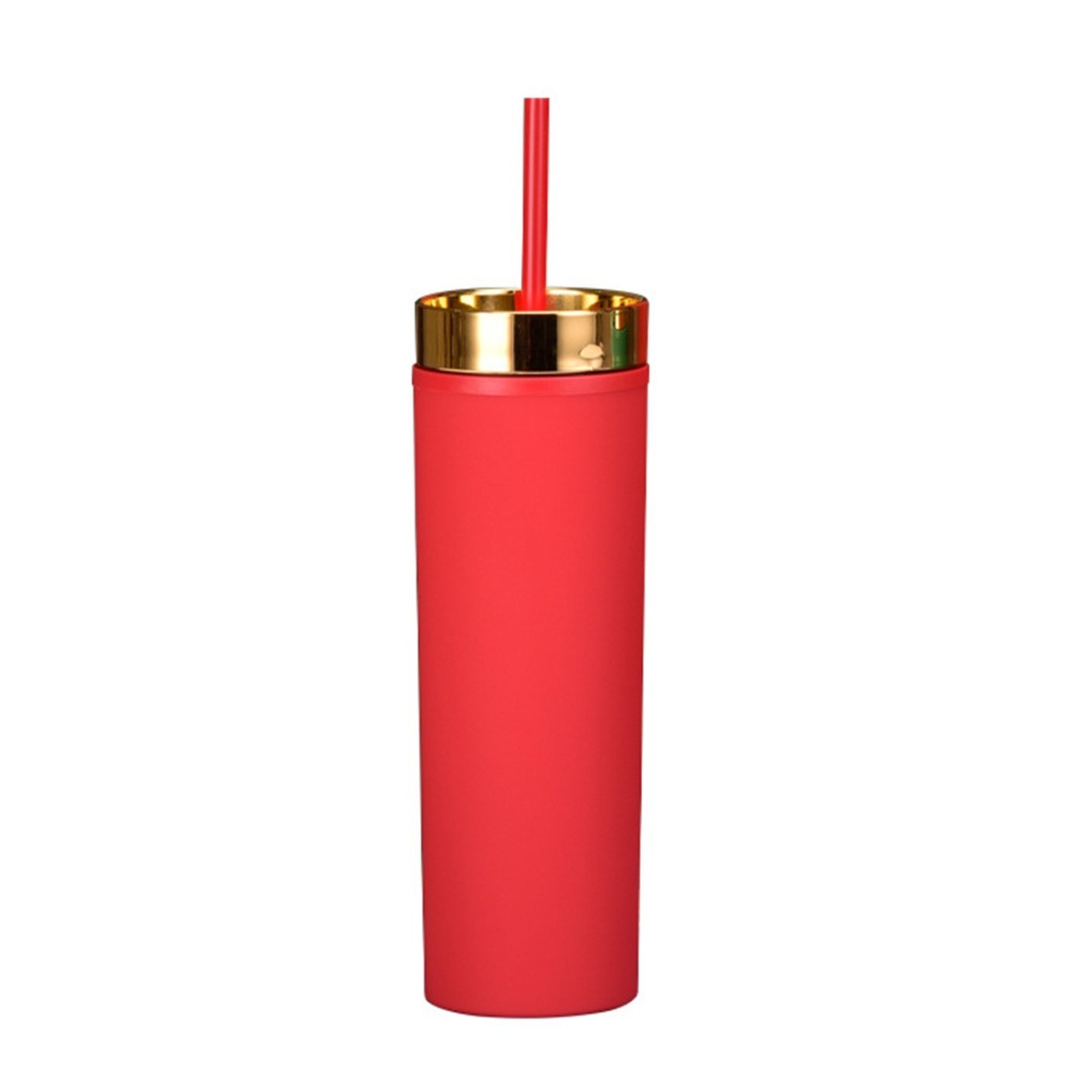 16OZ Slim Insulated Tumbler with Lid and Straw