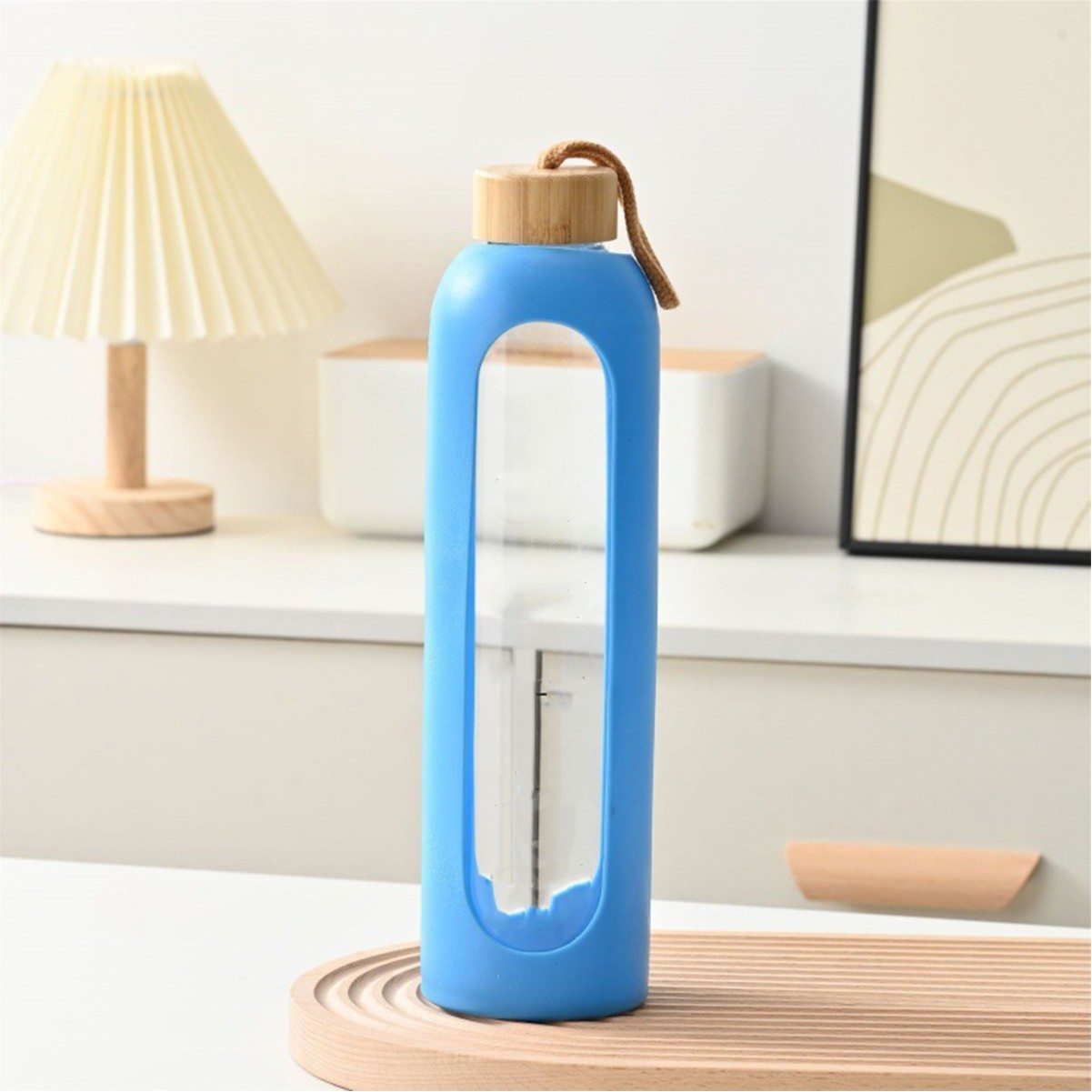 18oz Bamboo Lid Glass Water Bottle