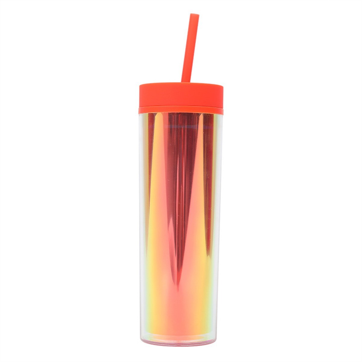 16oz Leakproof Double Layer Tumbler with Screw Lid and Straw