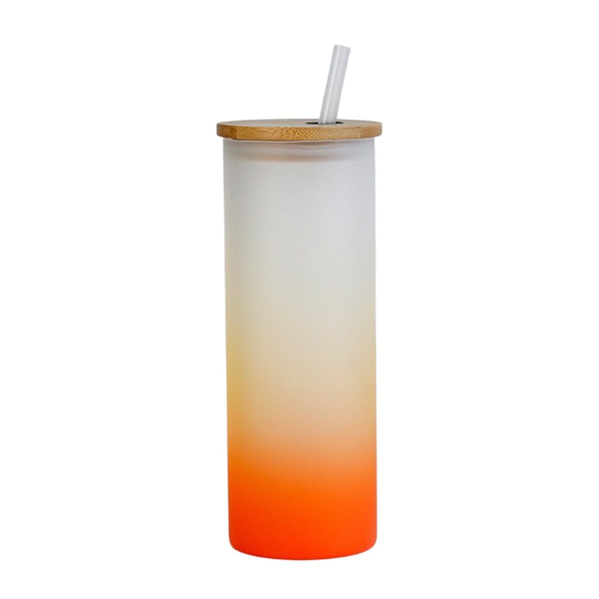 25oz Skinny Glass Tumbler with Bamboo Lid & Straw
