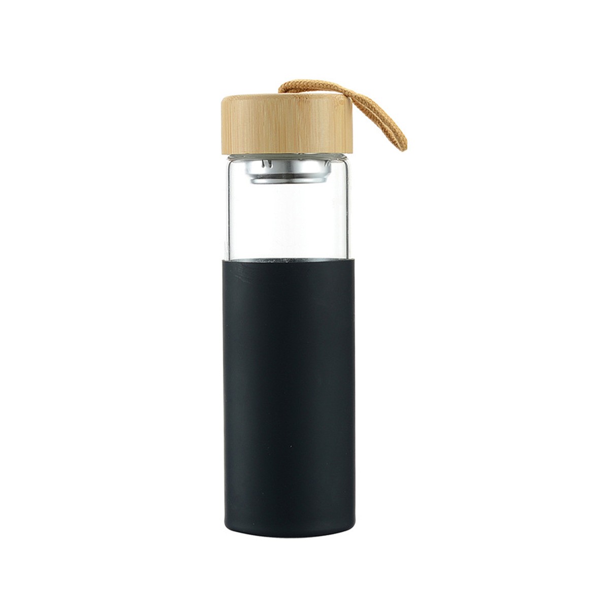 16 oz Borosilicate Glass Water Bottle with Protective Case