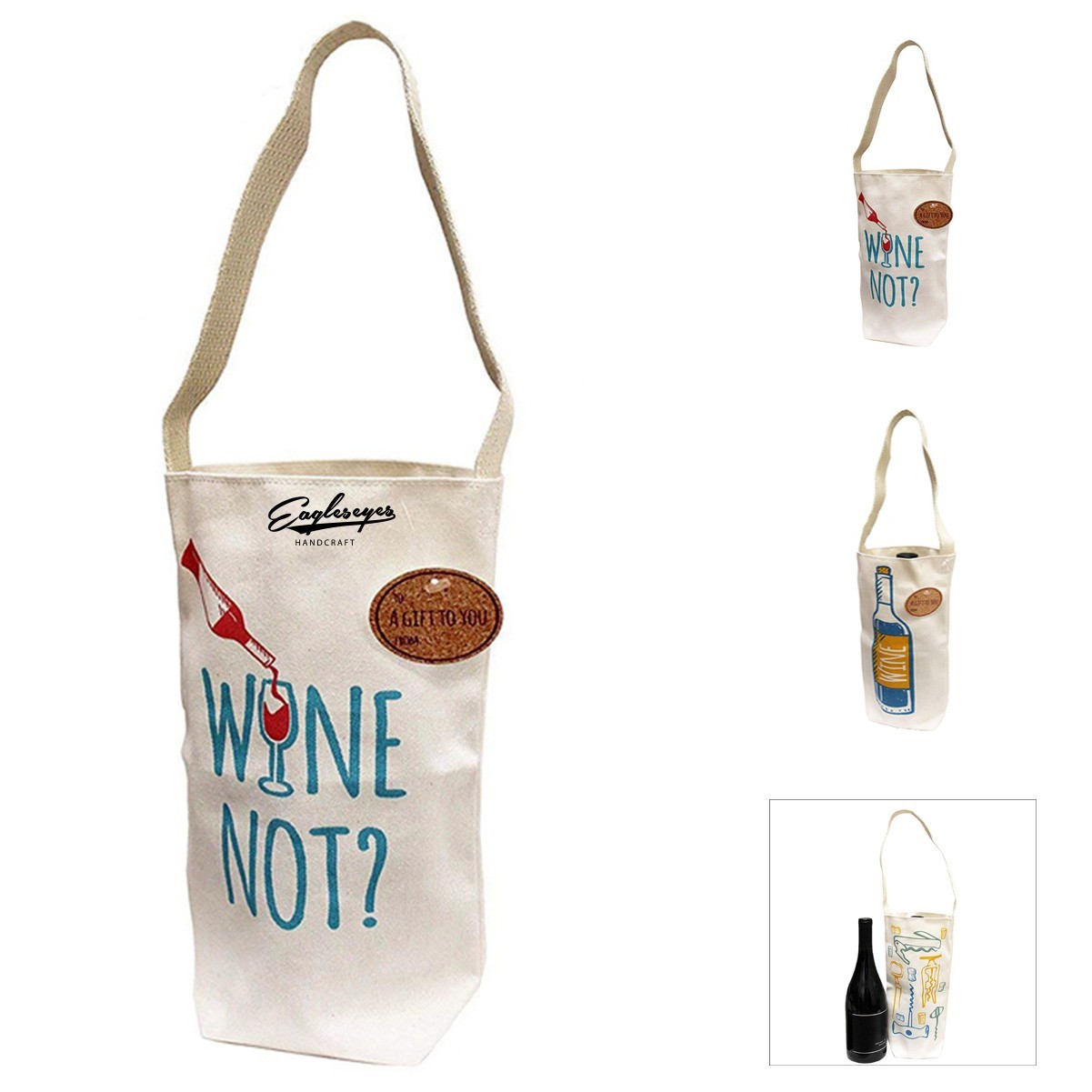 Canvas Bottle Tote Bag