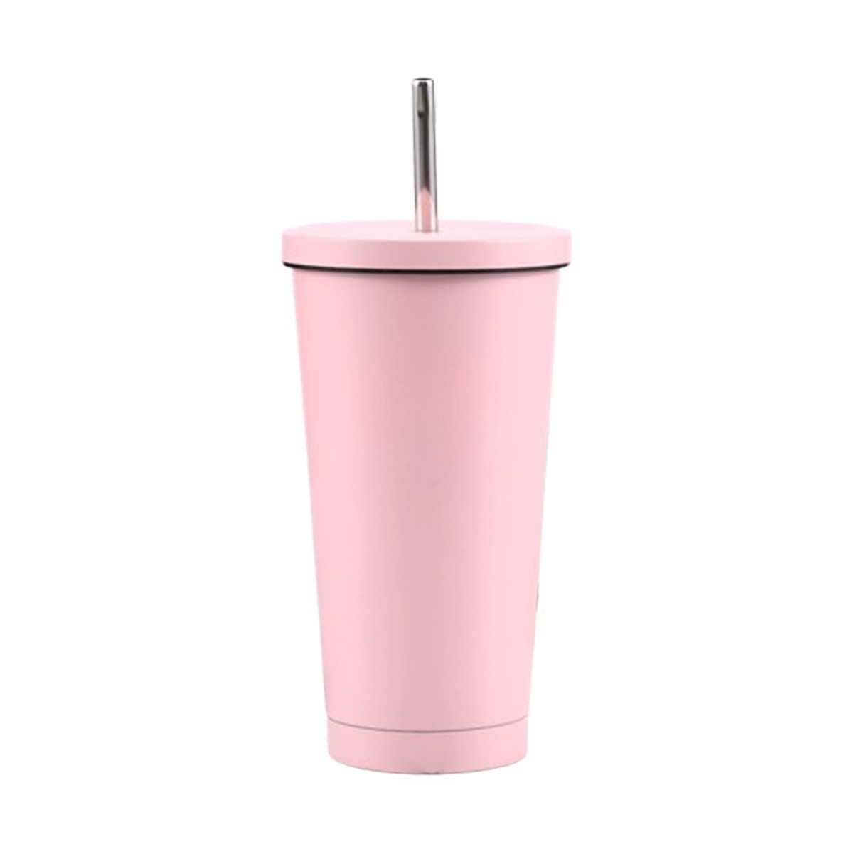 15oz Stainless Steel Double-Walled Insulated Tumbler with Straw and Flip Lid