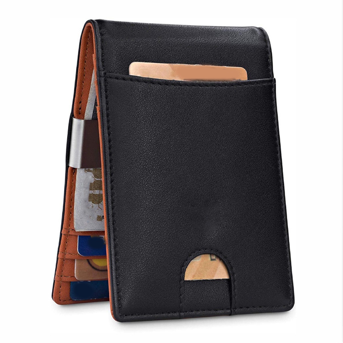 RFID Blocking Slim Leather Card Wallet