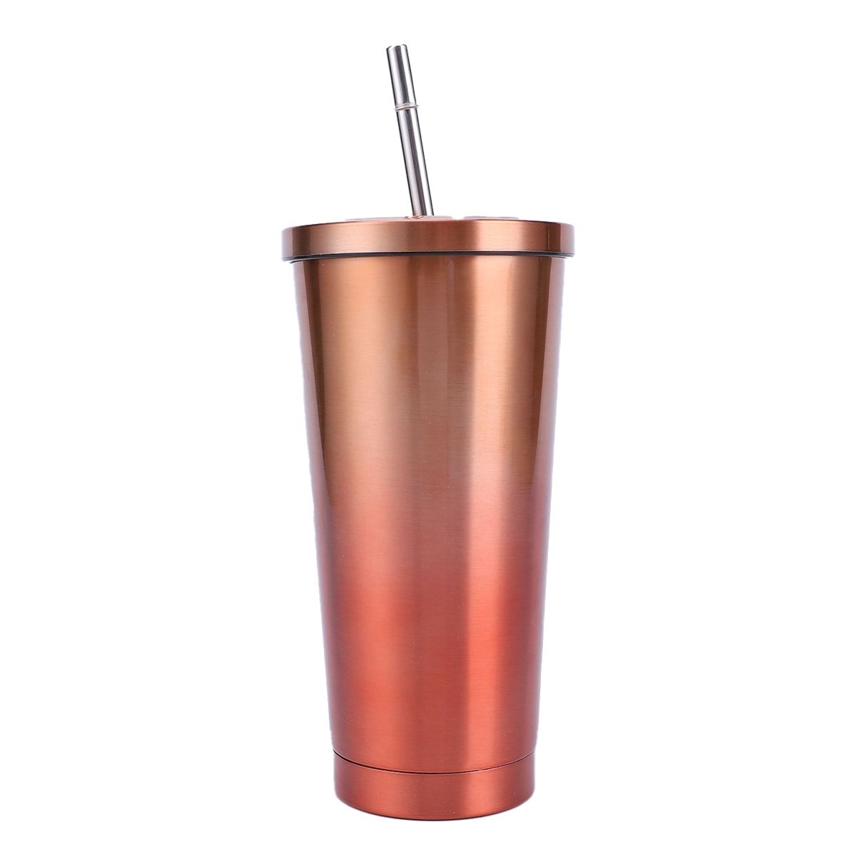 17.5oz Stainless Steel Double-Walled Tumbler with Lid and Straw