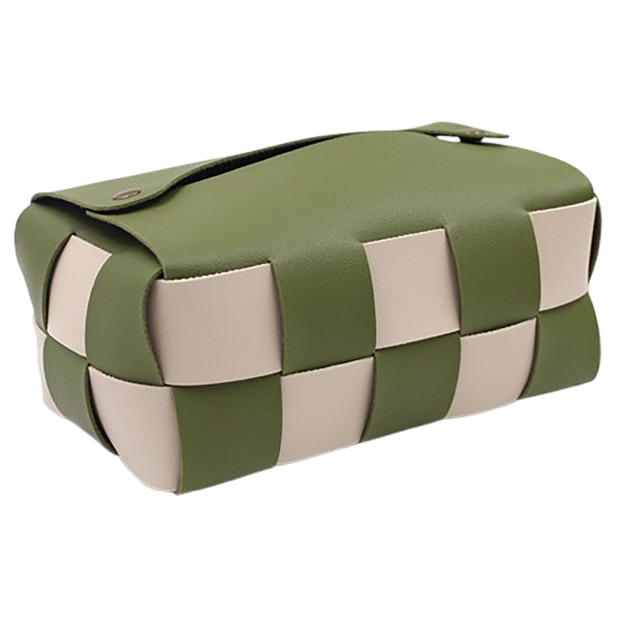 Woven PU Leather Tissue Bag