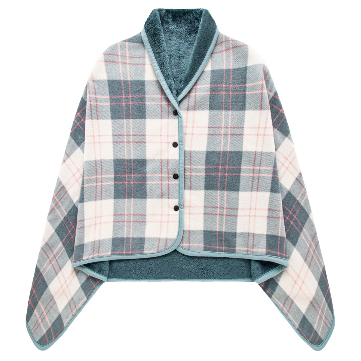 Flannel & Polyester Poncho Wrap Poncho