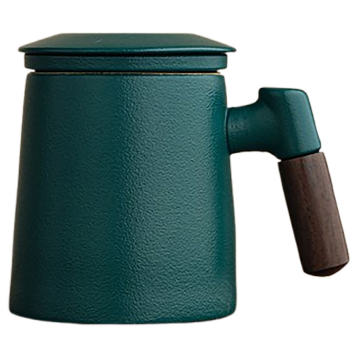 13.5oz Wooden Handle Ceramic Mug