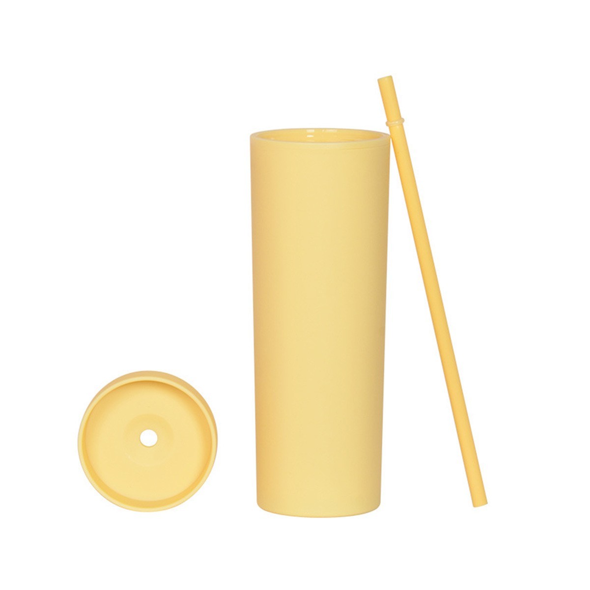 16 oz Matte Double Wall Tumbler with Straw