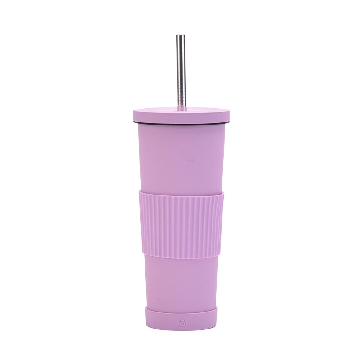24OZ Insulated Stainless Steel Tumbler with Non-Slip Sleeve & Straw