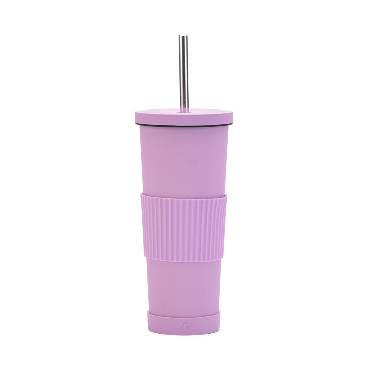 24OZ Insulated Stainless Steel Tumbler with Non-Slip Sleeve & Straw