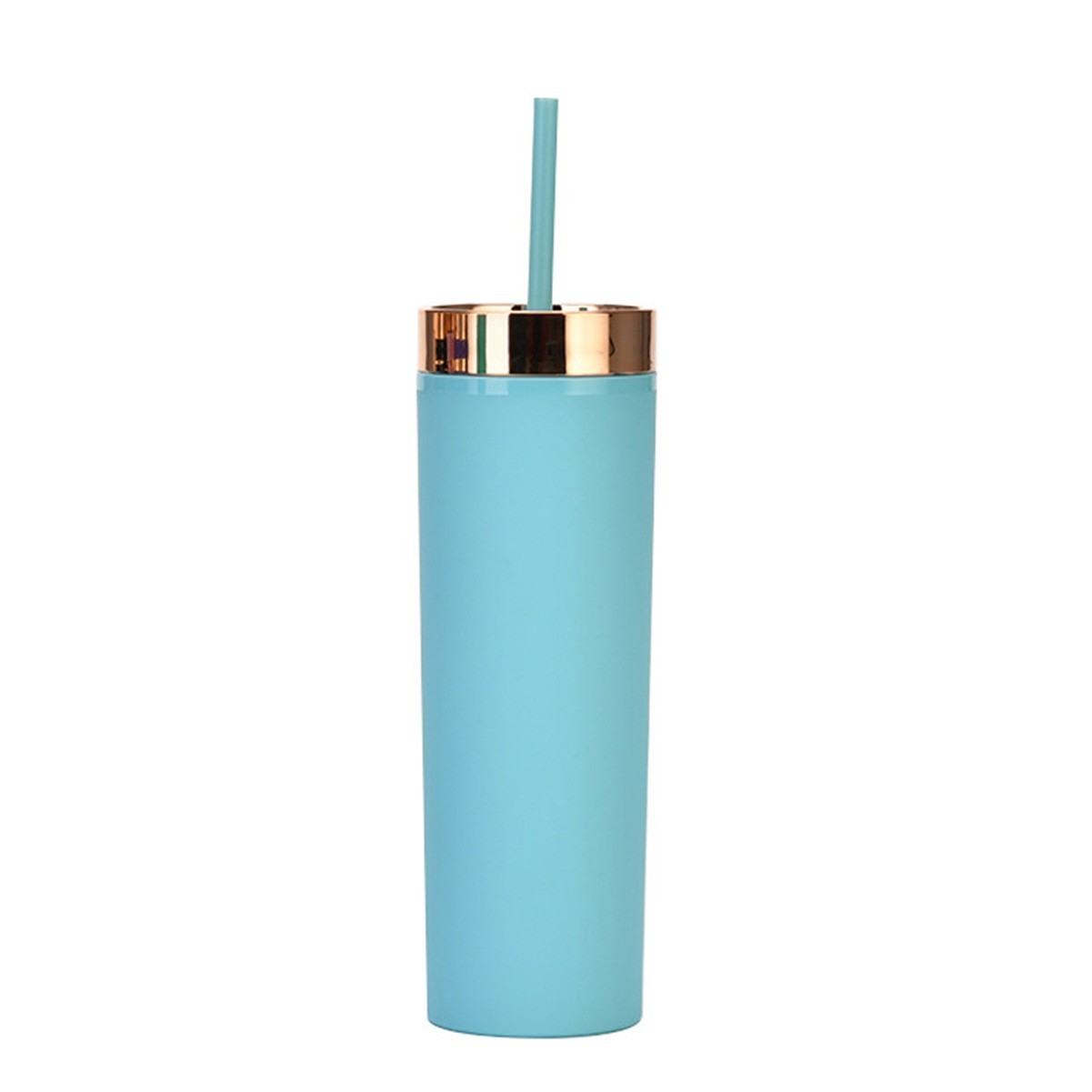 16OZ Slim Insulated Tumbler with Lid and Straw