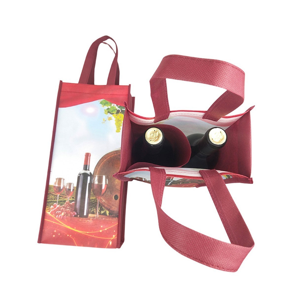 Non-woven Double Wine Bottle Tote Bag