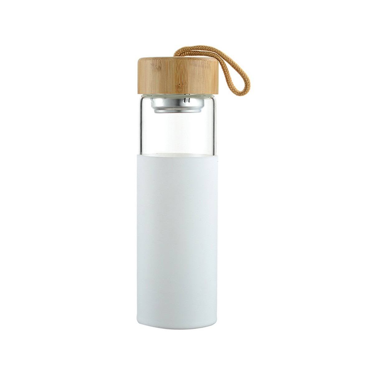 16 oz Borosilicate Glass Water Bottle with Protective Case