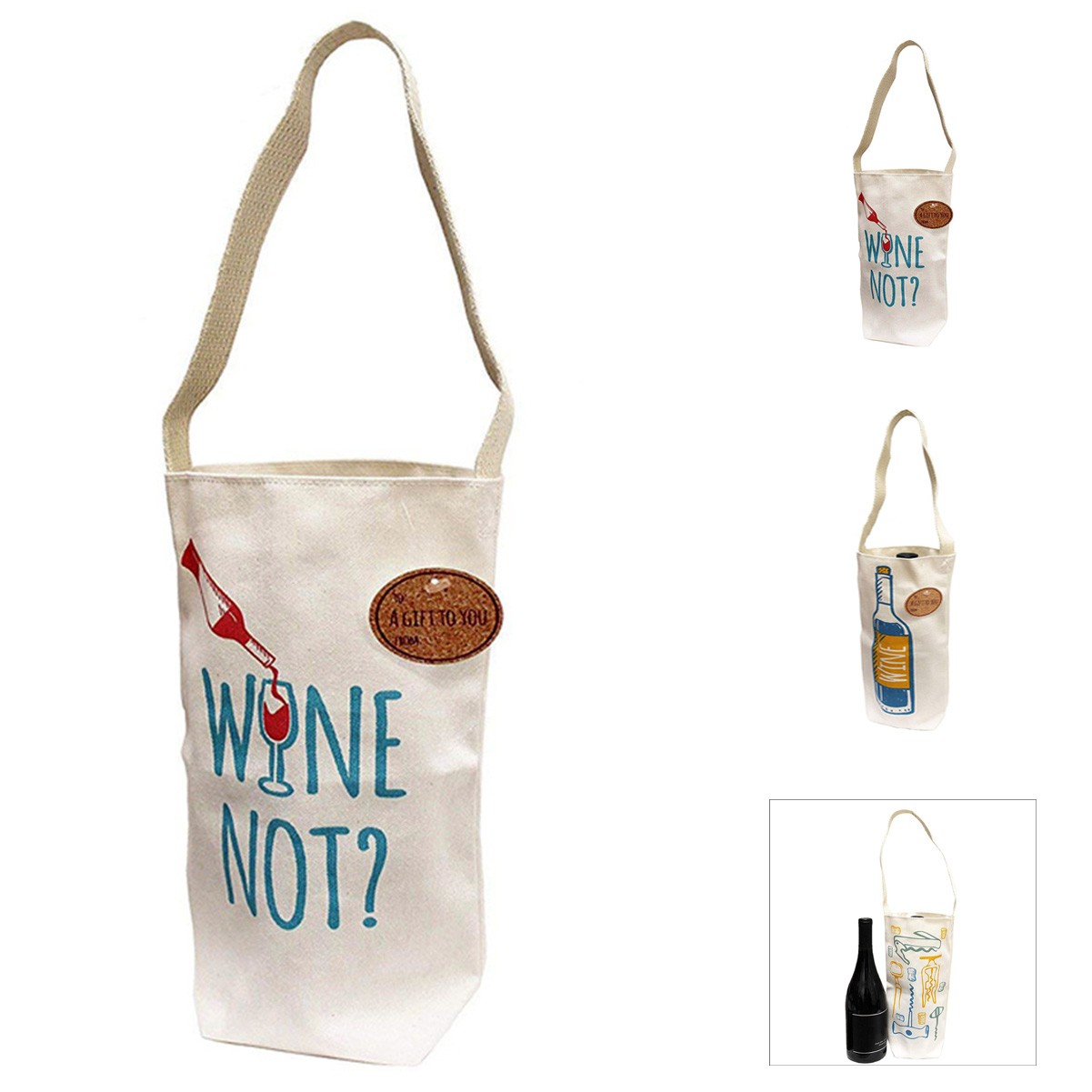 Canvas Bottle Tote Bag
