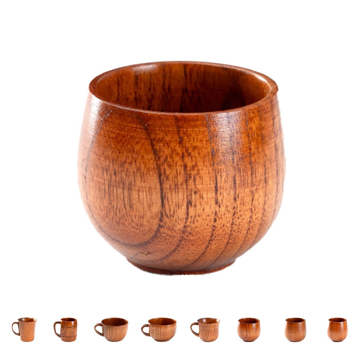 12oz Natural Texture Cappuccino Wooden Mug