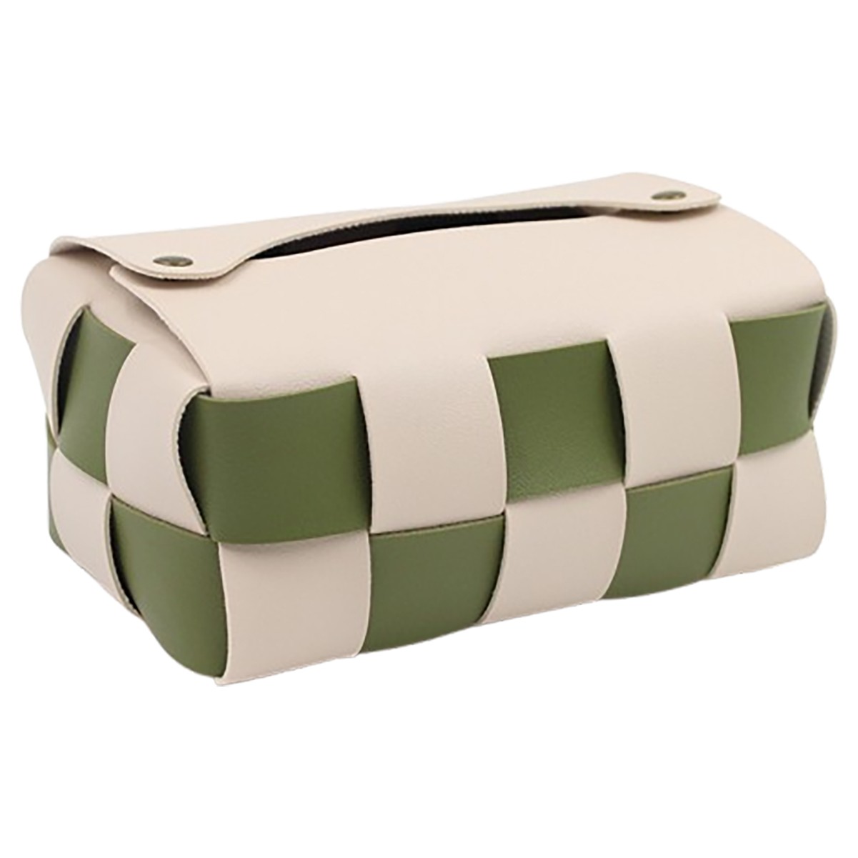 Woven PU Leather Tissue Bag