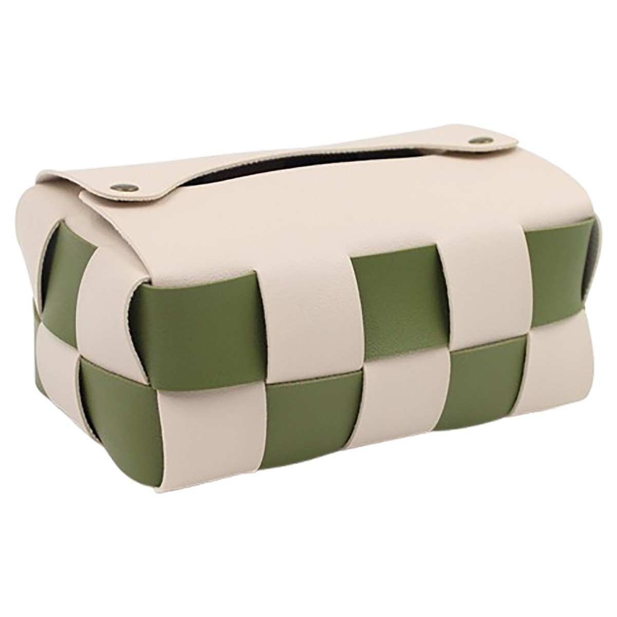 Woven PU Leather Tissue Bag