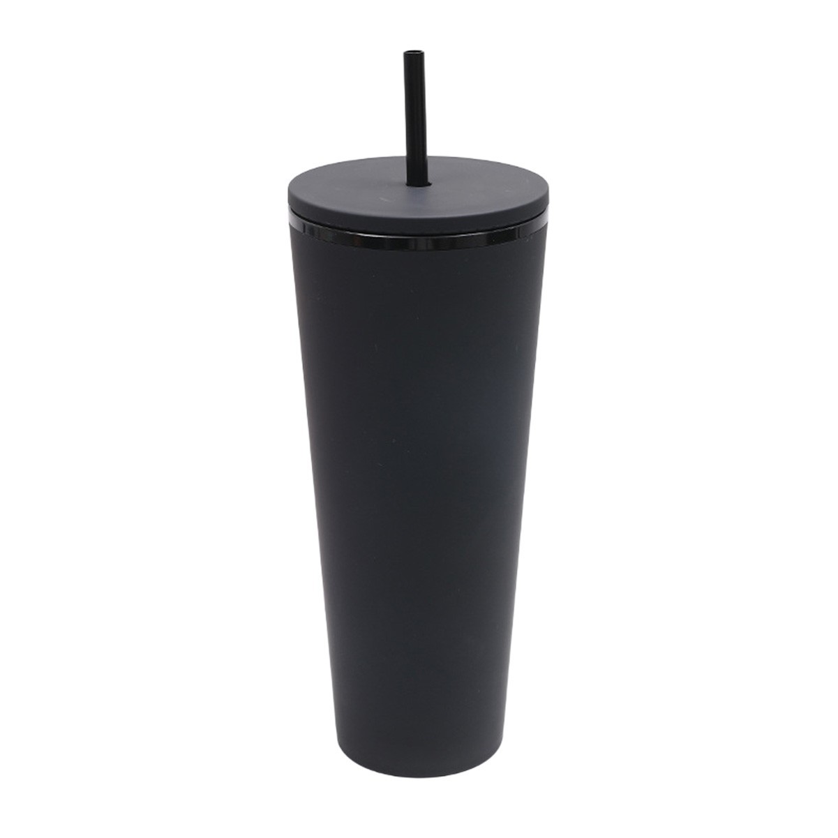 24 Oz Double Layer Insulated Tumbler with Flush Lids and Sturdier Straws