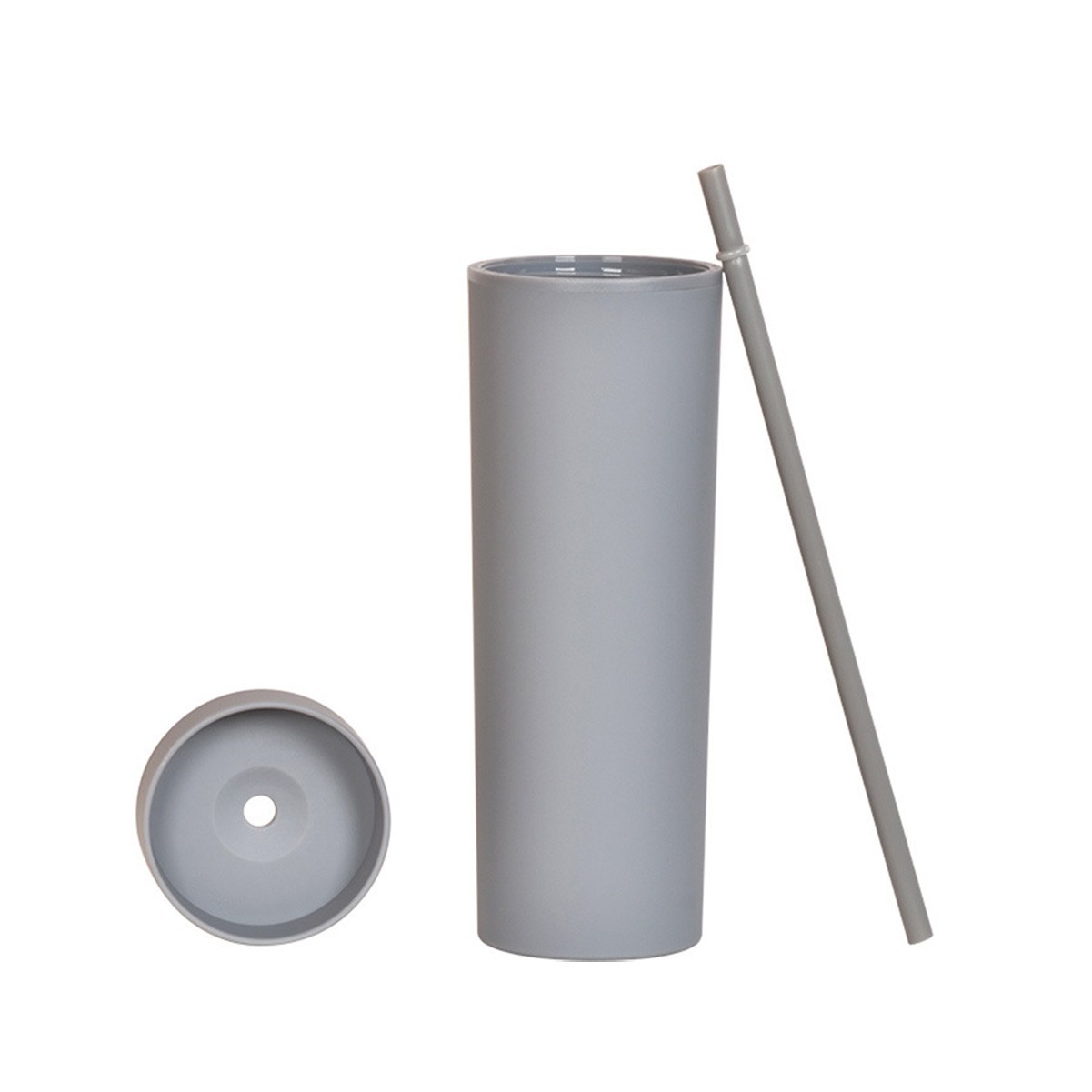 16 oz Matte Double Wall Tumbler with Straw