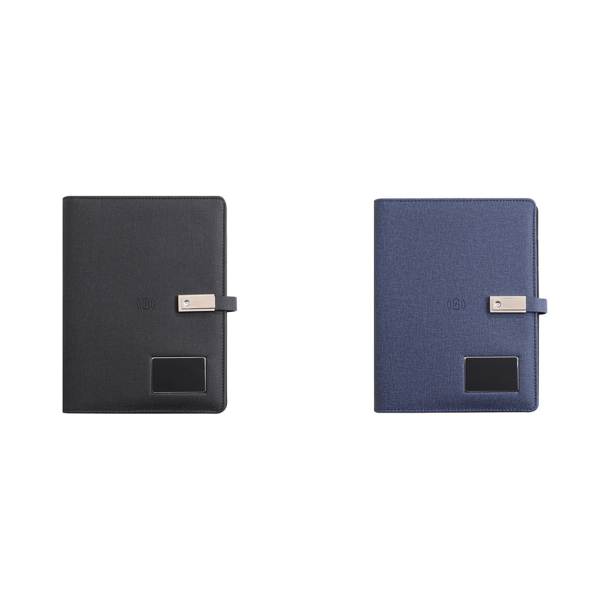 Premium A5 Leather Charging Notebook with Built-In 16GU Disk and 8000 mAh Power Bank