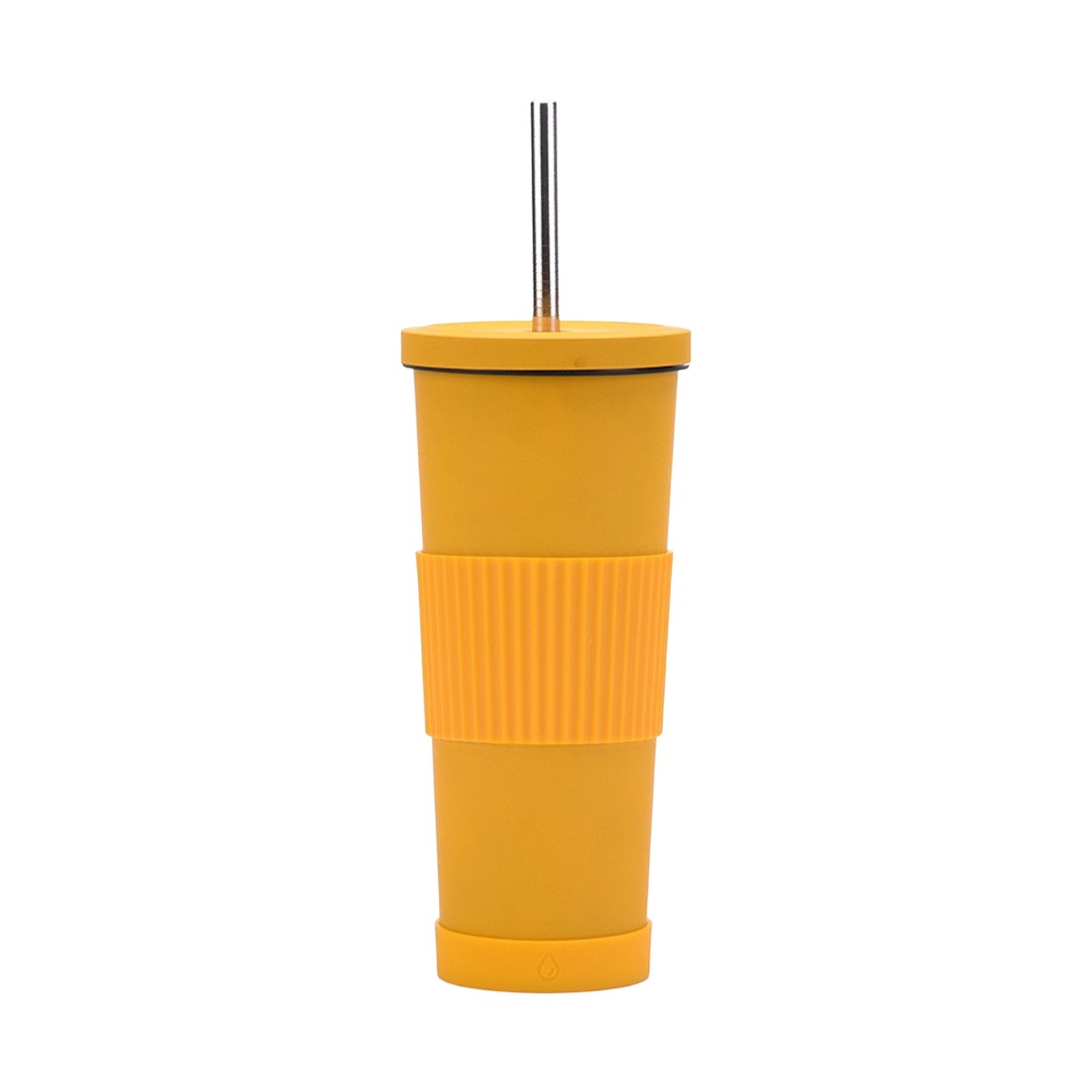 24OZ Insulated Stainless Steel Tumbler with Non-Slip Sleeve & Straw