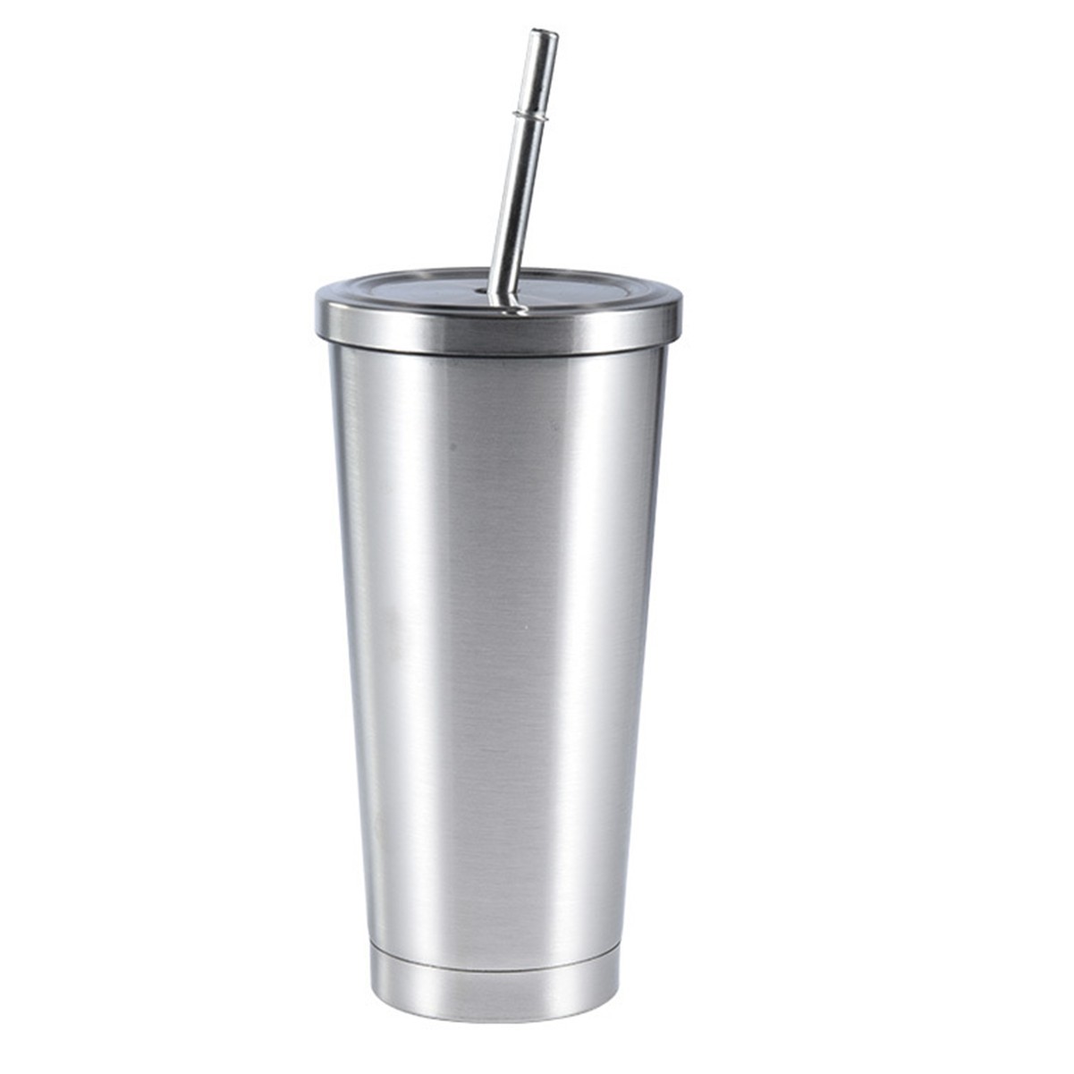17.5oz Stainless Steel Double-Walled Tumbler with Lid and Straw