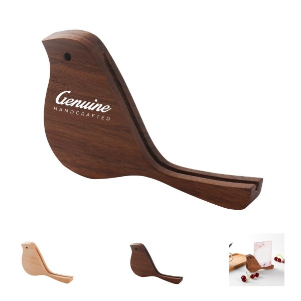Wooden Bird Shape Desk Card Holder