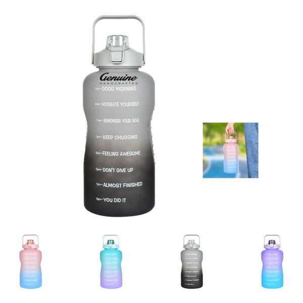 64oz Inspirational Water Bottle with Time Marker and Straw